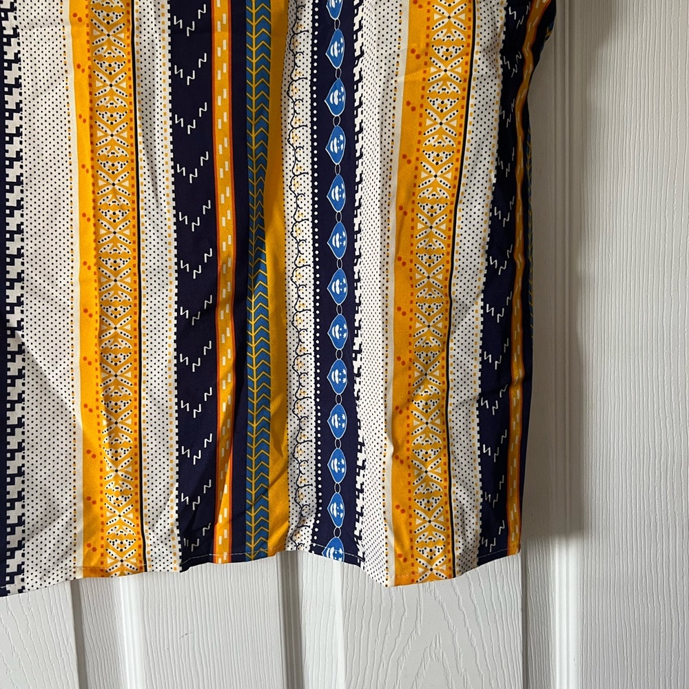 NEW Shein Curve Women’s Plus Size Yellow & Blue Toned Striped Blouse SZ 2X💛 - Picture 6 of 11